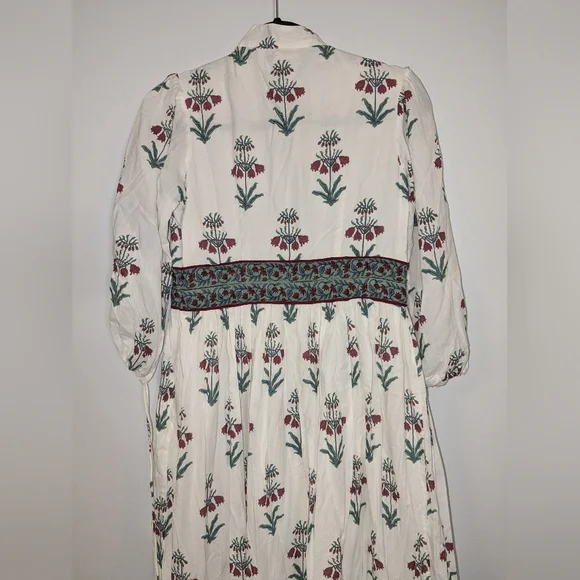 Inde Rooh Jaipuri Print Cotton A Line Maxi Dress Size Small - Picture 9 of 11